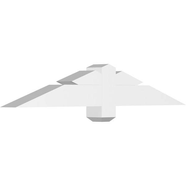 Ekena Millwork Kennewick Architectural Grade PVC Gable Bracket, 48"W x 8"H x 4"D x 4"F, 4/12 Pitch GBP048X08X0404KEN00 - main